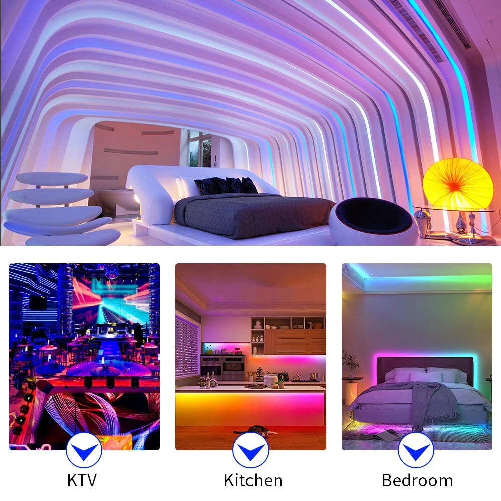รูปสินค้า สายไฟ LED RGB แอดเดรสได้ ปรับสีได้หลากหลาย ยืดหยุ่นสำหรับตกแต่ง