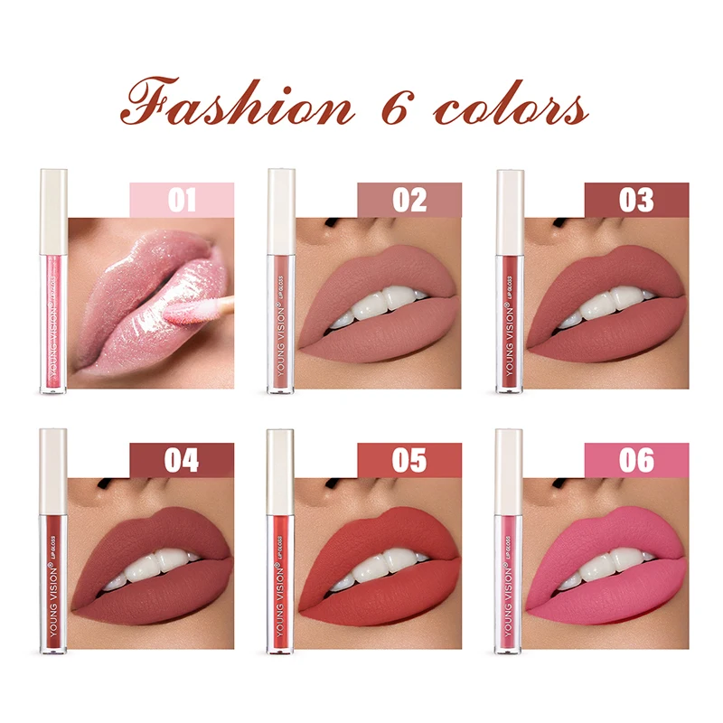 Single velvet lip gloss is not easy to stick to cups. Dudu lip gloss liquid lipstick is available in 6 colors 5