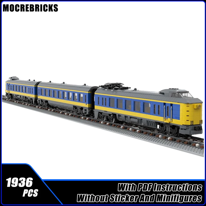 

MOC Classic High-Tech City Long-distance Netherland IC Passenger Freight Carriage Regional Train Building Blocks Model Brick Toy