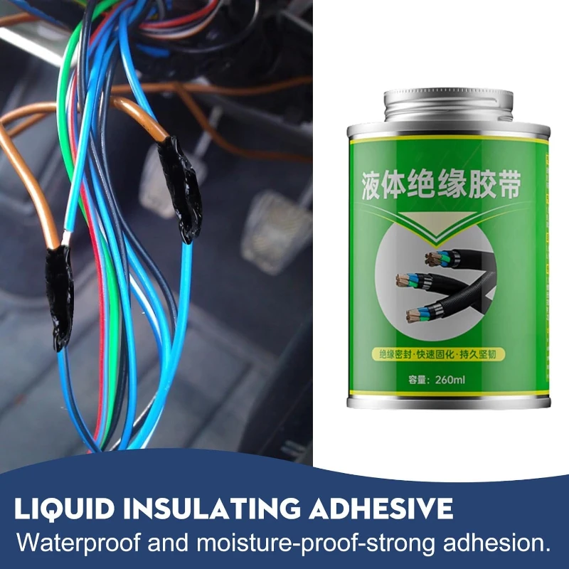 Description Picture 4 of item100/260ml Liquid Electrical Tape Insulating Tape Fix Line Glue Liquid Insulation Paste Repair Rubber Electrical Wire Cable Coat