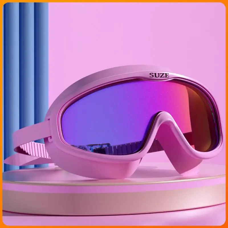 Swimming Goggles Adult Anti-fog HD Large Frame Eyewear Swimming Glasses Professional Adjustment Headband Water Sports Glasses 2