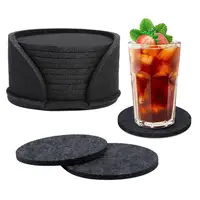 10 Pcs Felt Coasters Heat Insulation Water Absorbant Anti-scalding Table Protection Cup Drink Bottle Anti-skid Round Placemats 1
