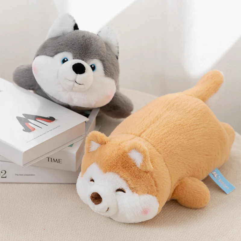 

Cute Shiba Inu Husky Plush Toy Stuffed Lying Dog Soft Animal Pillow Sofa Cushion Appease Doll Toys for Kids Girl Birthday Gift