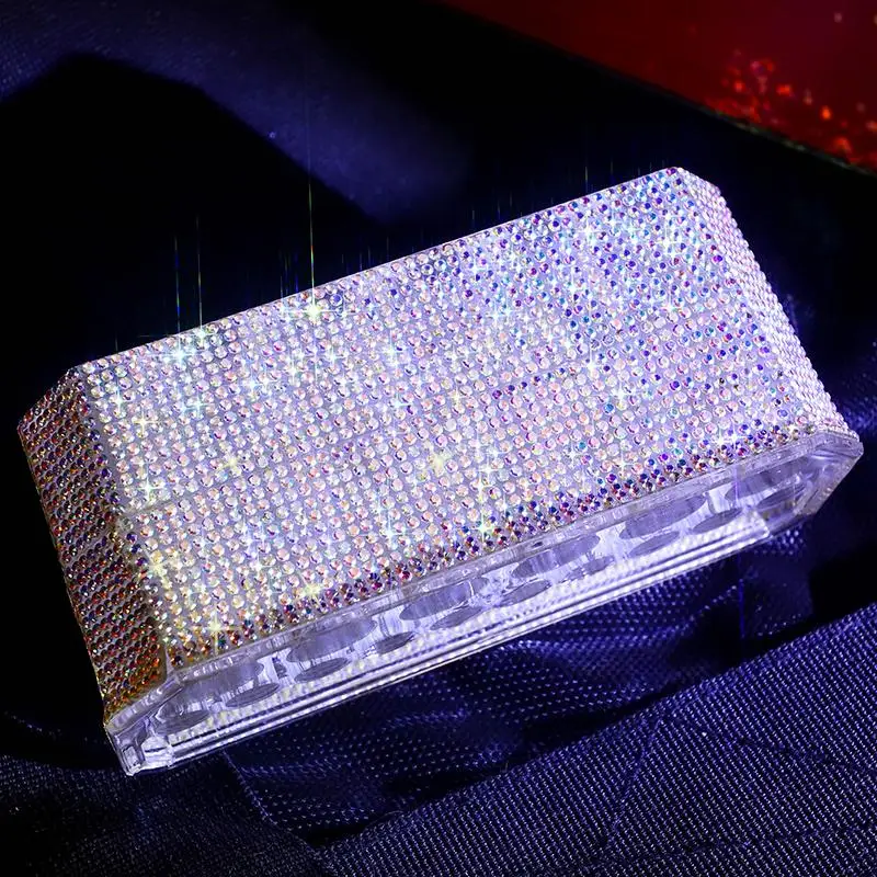 Rhinestone Diamond Acrylic Makeup Brush & Cosmetics Organizer with 26 Slots