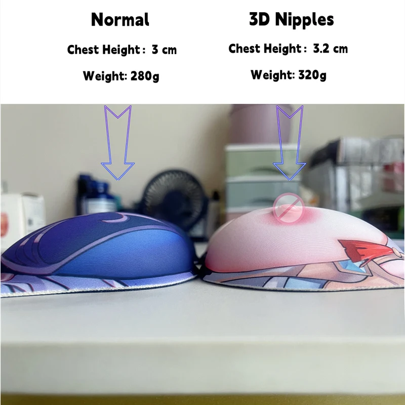 Силиконовый коврик для мыши NSFW телесного цвета с 3d сосками, fate, выполненный в стиле fate, выполненный в стиле эротичной девушки