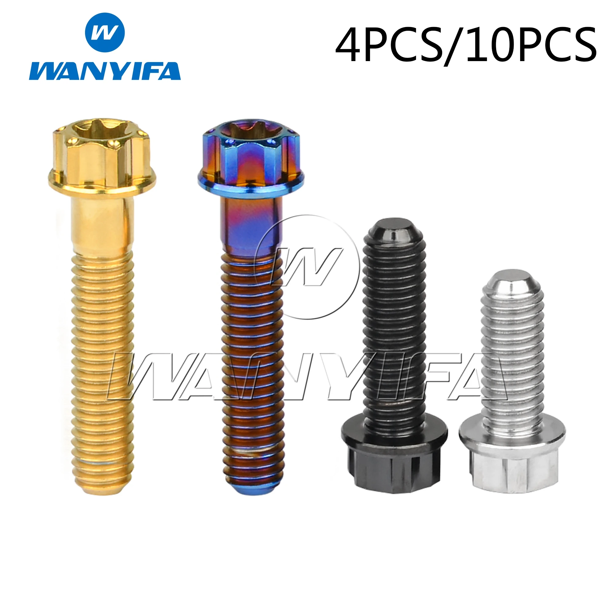 Wanyifa Titânio Parafuso M6x15 20 25 30 mm Torx T30 Parafusos de Cabeça para Modificação da Motocicleta 10 Peças