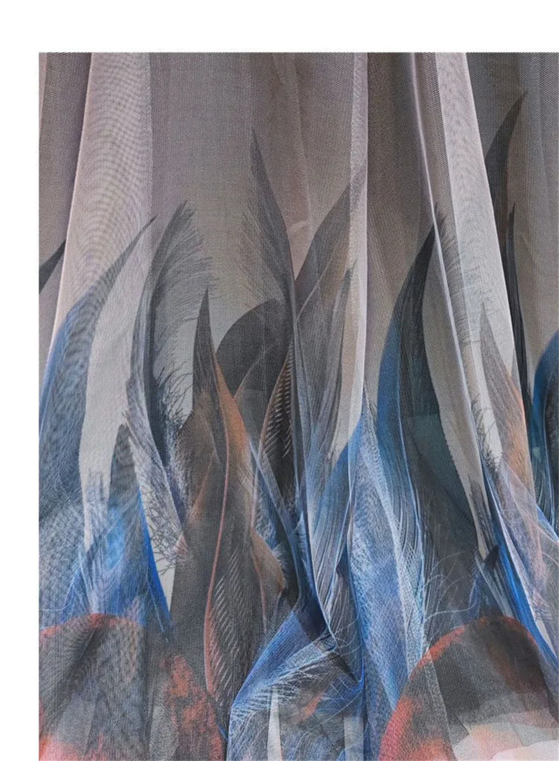 High-grade Double Layer Skirts Spring Summer Elastic High Waist Large Swing Gauze Chiffon Skirt A-line Pleated Long Beach Skirt
