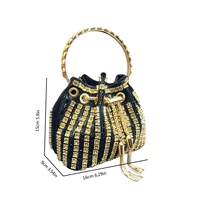 luxury Designer purses and handbags bags for women bucket clutch purse evening banquet bag Crystal rhinestone shoulder bag - Image 2
