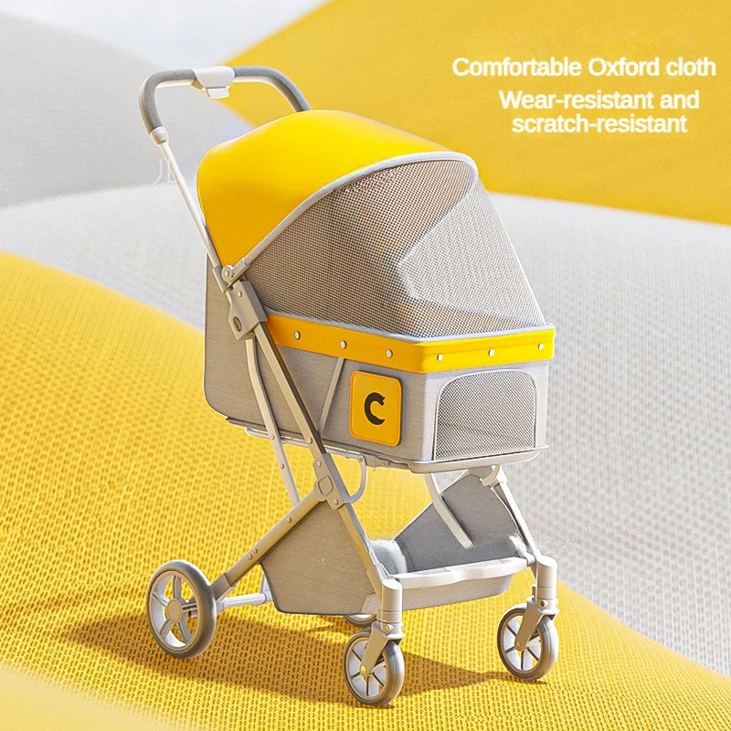 

Портативная Складная Тележка для домашних животных, прогулочная коляска для маленьких собак и кошек, подходит для всех сезонов