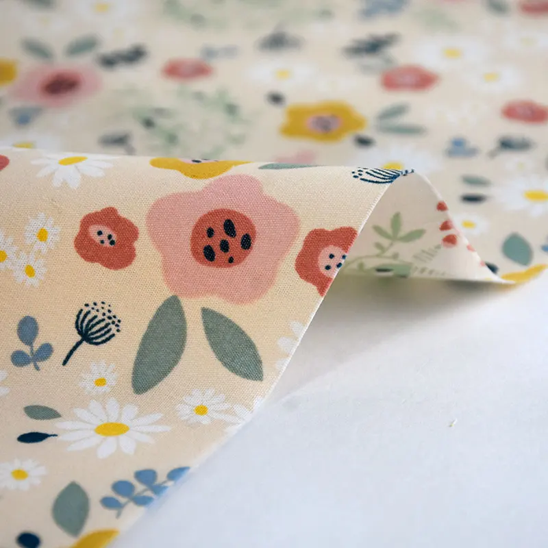 Cotton Poplin Pastoral Floral Fabric By The Meter Shirt Dress Cheongsam DIY Curtains Tablecloth Fabrics
