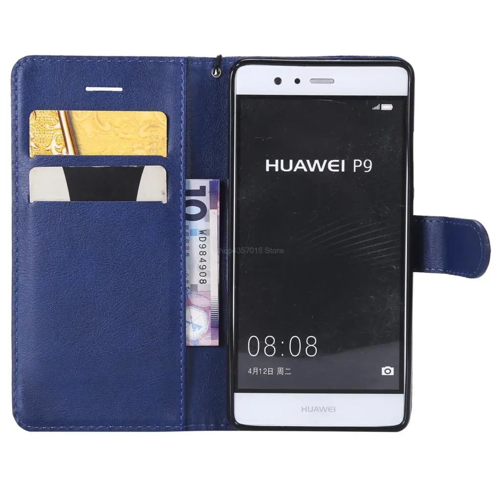Custodia Per Huawei P9 (Eva-L19/Eva-L09) - Cover Flip In Pelle PU Con Protezione 360° E Guscio In Silicone