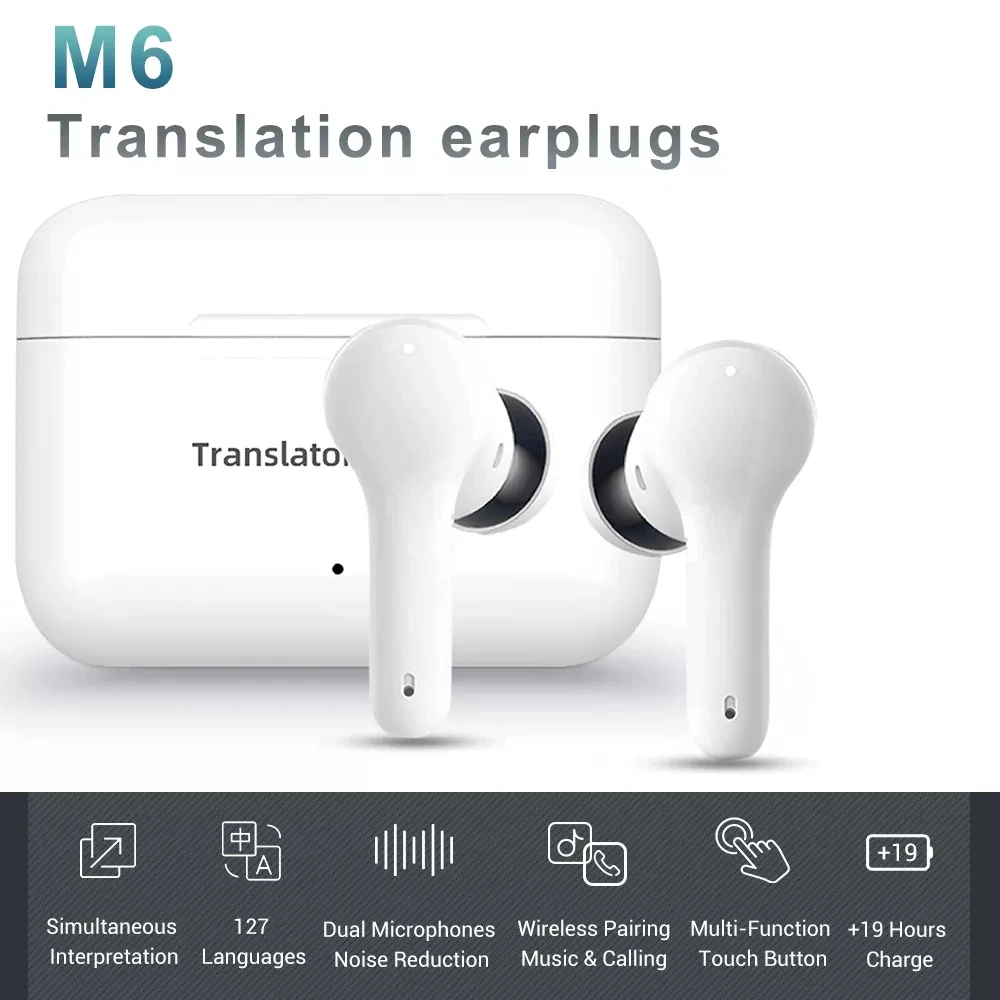 M6 Translation Headphones 127 Languages instant Translated Smart Voice