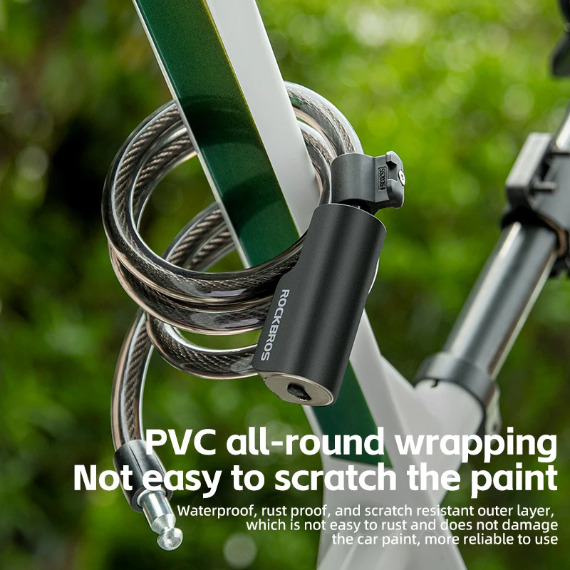 ROCKBROS Bicycle Lock Portable Anti-theft Bike Cable Lock with Keys thumbnail 4