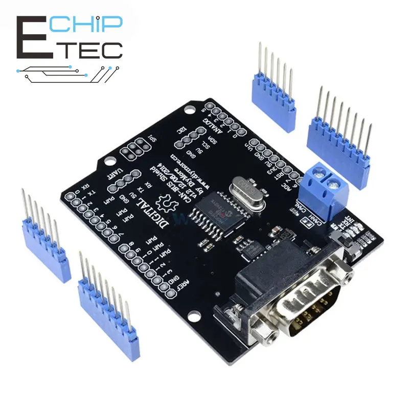 

Бесплатная доставка, MCP2515 плата шины Can, SPI интерфейс, 9-контактный стандартный разъем Sub-D, модуль расширения постоянного тока 5-12 В для Arduino
