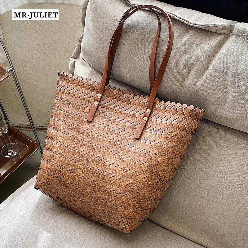 

MR·JULIET 2022 New Western Style All-match Fashion Shoulder Bag Large-capacity High-end Handmade Straw Bag