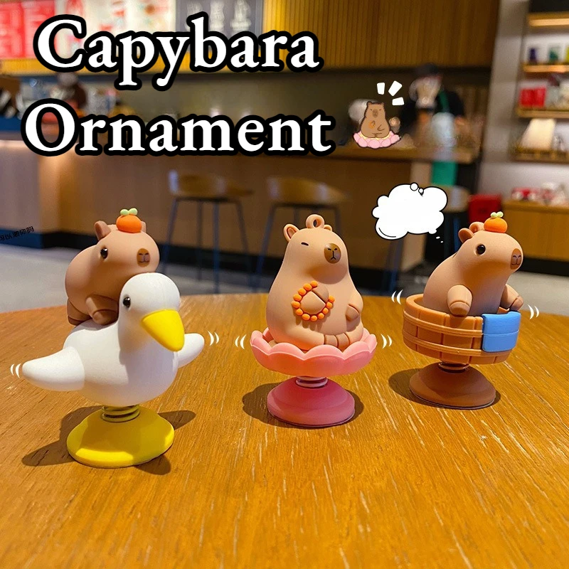

Cartoon Capybara Model Figurines Cute Animals Garden Small Ornament Office Room Desk Decoration for Home Decor Car Accessories