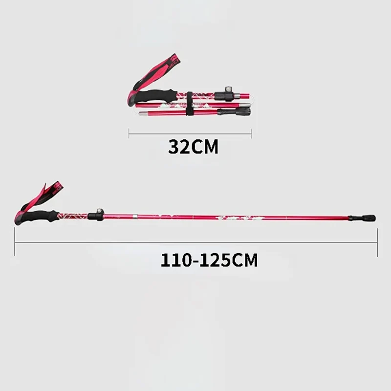 2PCS Trekking Poles Adjustable Ultralight Walking Sticks Alpenstock Outdoor Hiking-Climbing Mountaineering Sticks