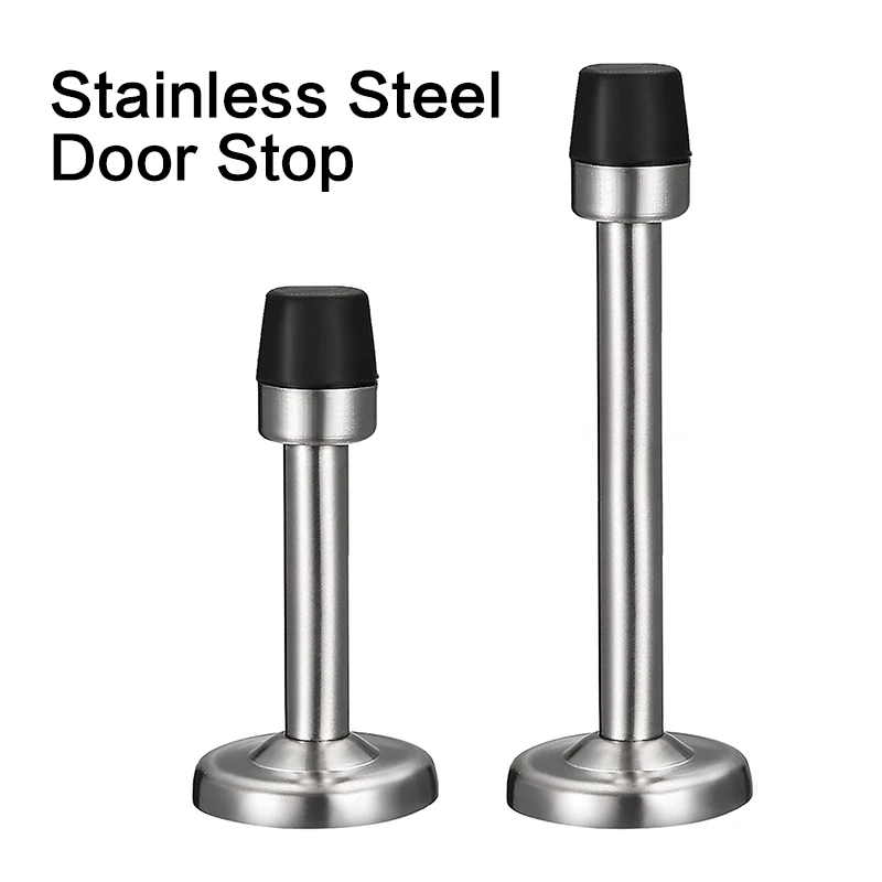 Door Stopper Wall Mount Stainless Steel Sound Dampening with Screws