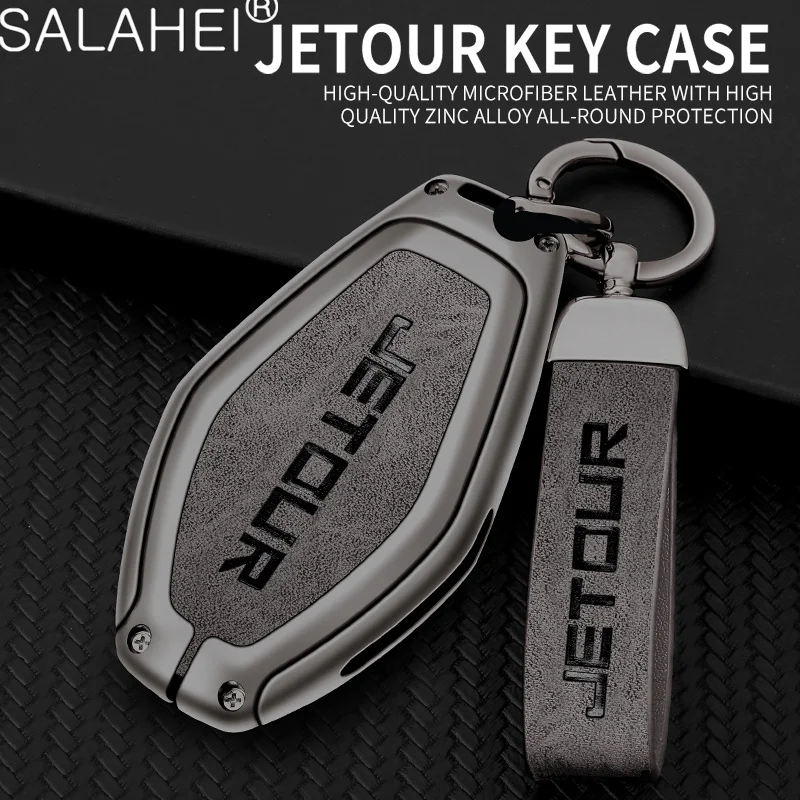 

Zinc Alloy Leather Car Remote Key Fob Case Cover Protect Shell Bag For Chery JETOUR X70 X70plus X70m X90plus X95pro Accessories