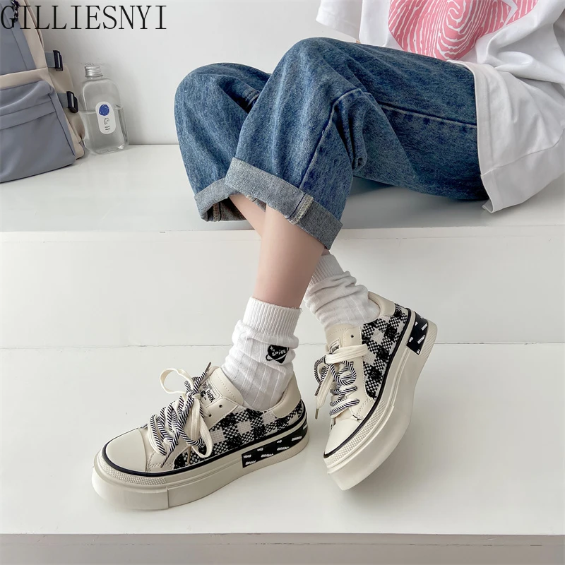 

Женские кроссовки на платформе, универсальные кроссовки на вулканизированной подошве, спортивная обувь для улицы и тенниса, осень 2022