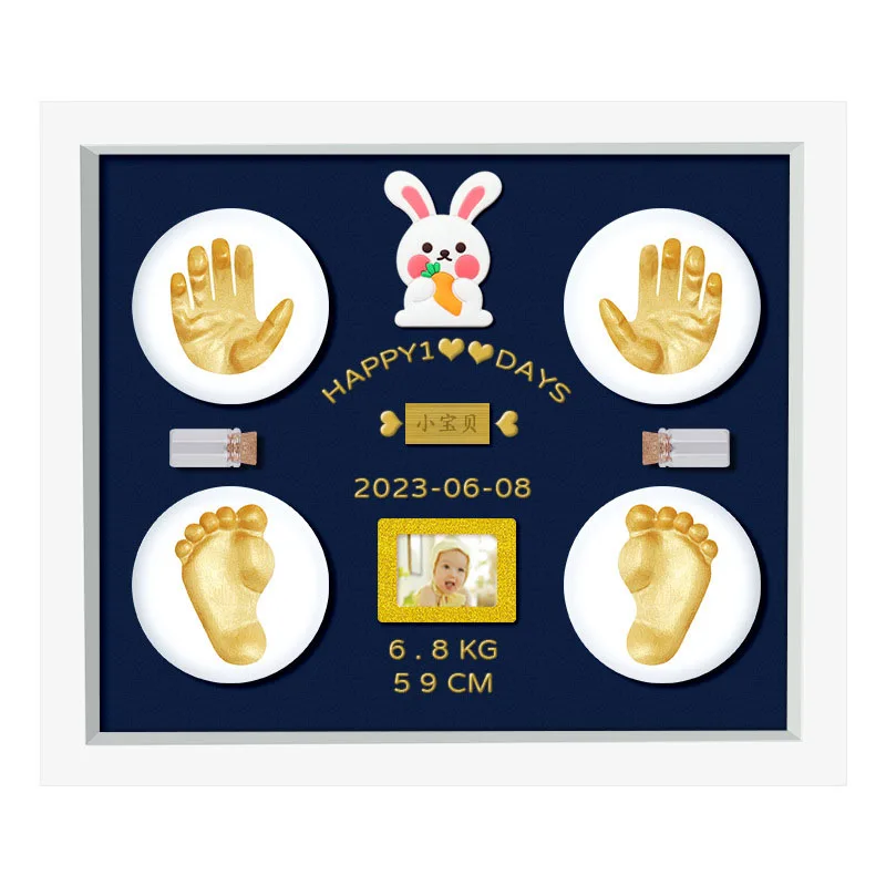  손과 발 프린트 클레이 소품, 귀여운 토끼 사진 프레임 장식, 클레이 모델 프린트,  성장 메모리 장식 선물