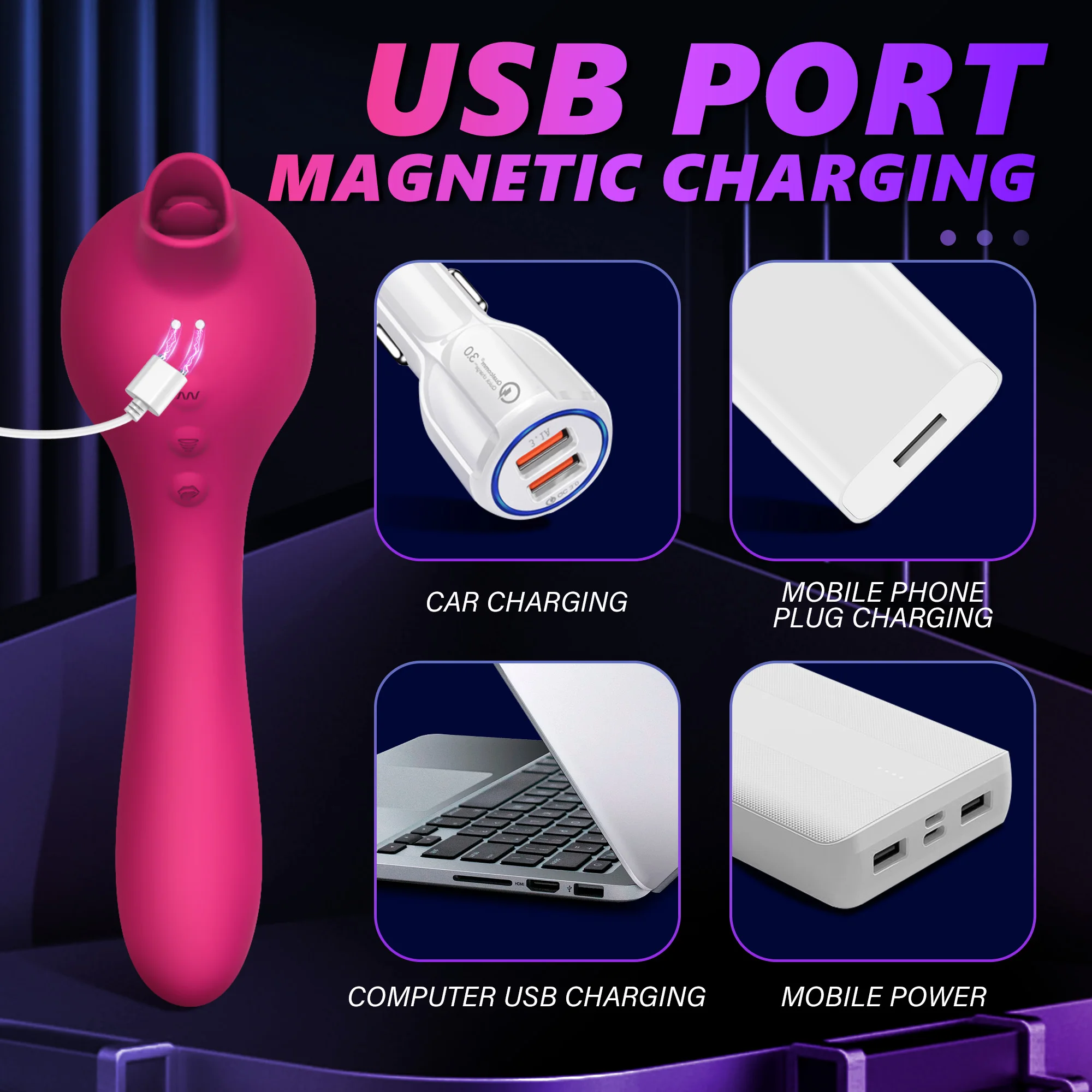3-in-1 Saugvibrator Mit Zungenstimulation Für Damen 10 Modi_voghion.com