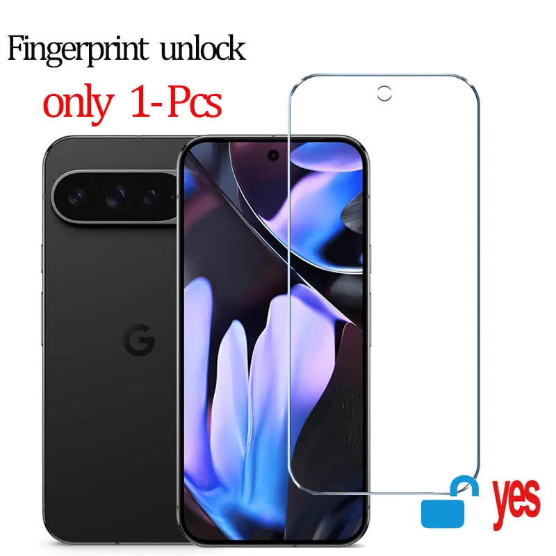 Verre de déverrouillage d'empreintes digitales pour Pixel 9 Pro 10 8A 9A 7 6A 7A 8 Pro Protection d'écran Pixel 9 Pro XL Verre trempé pour Google Pixel 9 screen protector