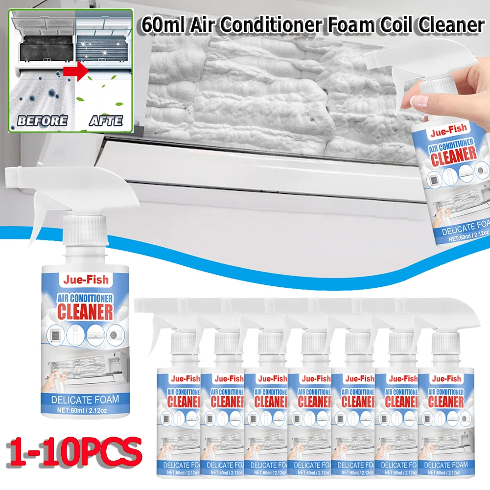 60ml Air Conditioner Cleaner Spray No Rinse Evaporator Air Conditioner Foam Coil Cleaner Strong Decontamination Agent for Car 2