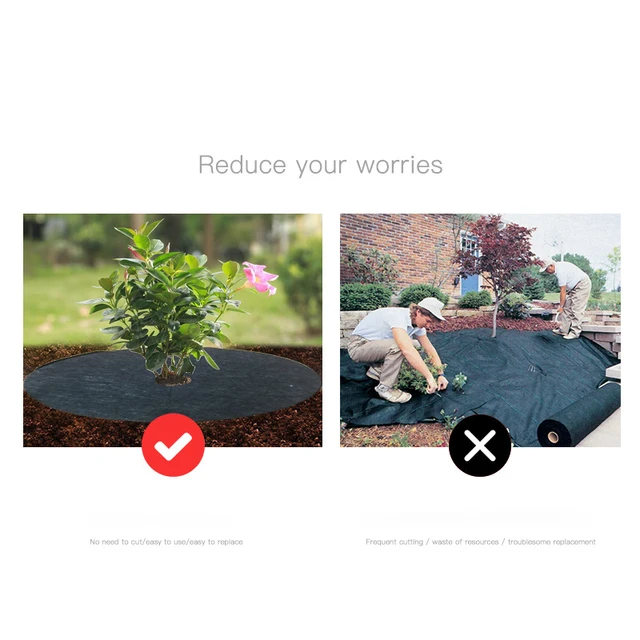 10 Darabos Gyomlálószövet -Burkolat, Amely Nem Szőtt A Fa Zöldségkert Átmérőjének Védelme Szőnyeg Ökológiai Kontroll Ruhával - Image 5