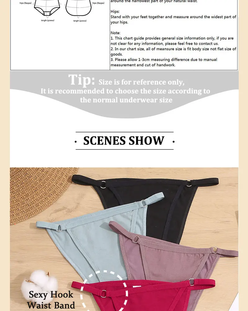 Cotton Bikini Panties - Women’s Low Waist Briefs | Comfortable Soft Cotton Lingerie Set