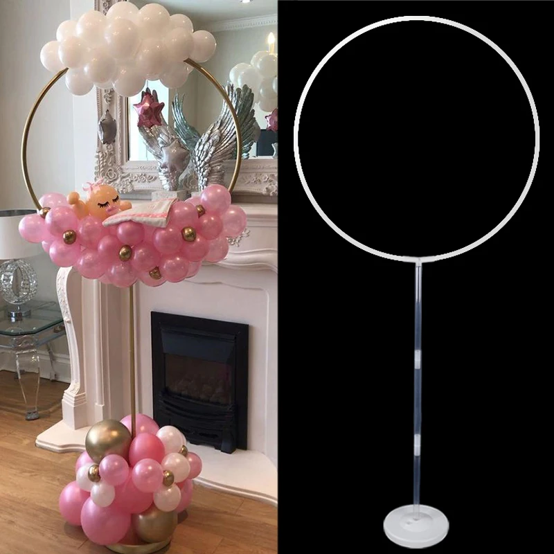 Description Picture 6 of item1set Round Balloons Stand Holder Plastic Balloon Arch Frame For Baby Shower Wedding Birthday Party Decoration Ballon Ring Hoop
