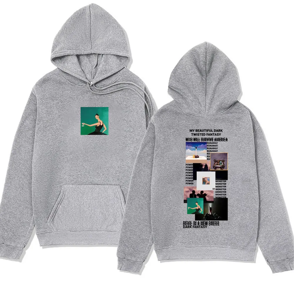 Kanye West The College Dropout Printed Hoodies Men and Women Hip Hop Fashion Trend Sweatshirts Vintage Harajuku Fleece Pullover