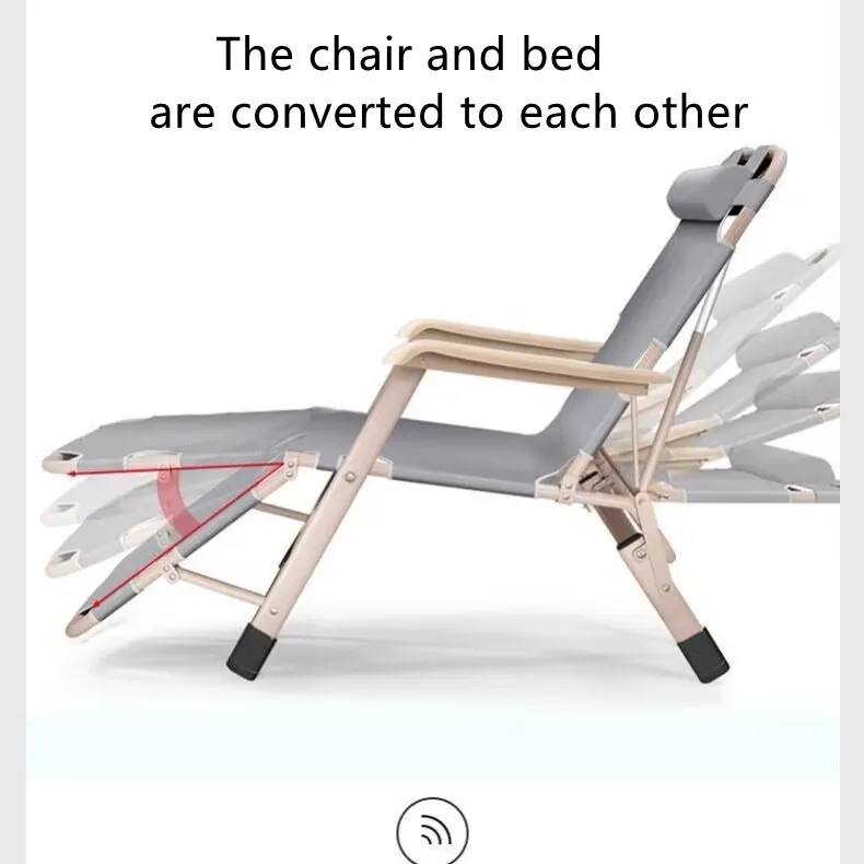 Modern Portable Folding Deckchair Bed for Travel Camping-Multifunction Sun Recliner Outdoor Garden & Bedroom Furniture