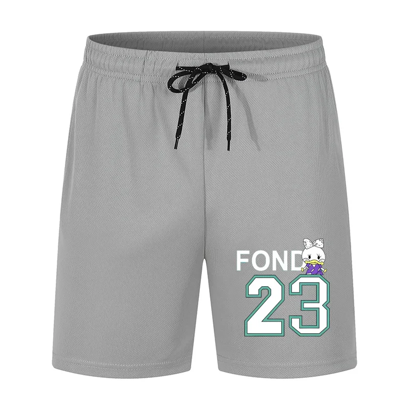 

Alphanumeric Printed comfortable shorts, men's casual stretch rope beach Shorts Summer Basketball Beach Resort