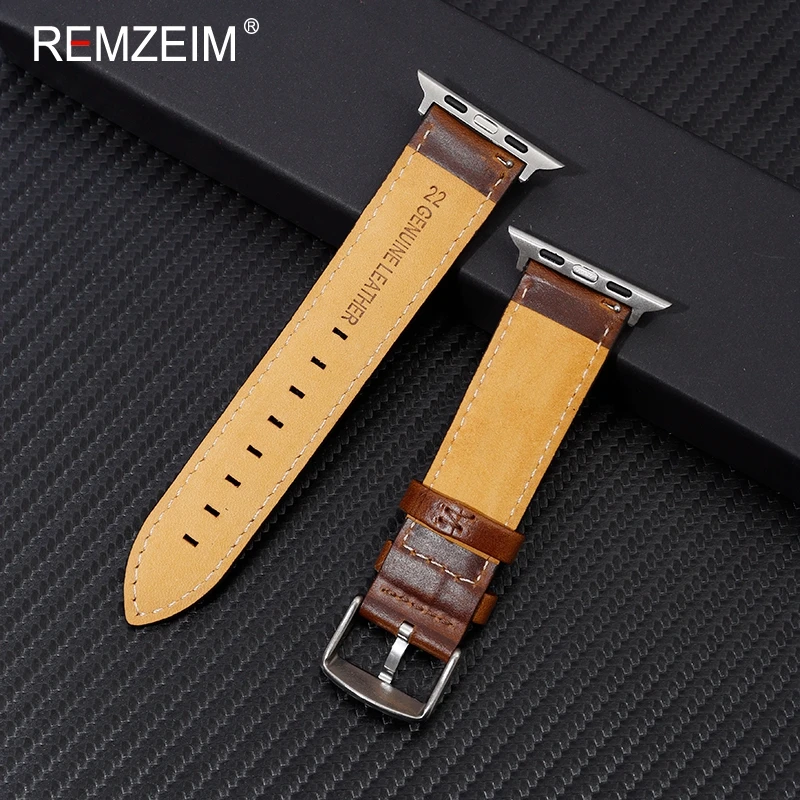 Luxury Genuine Leather Strap for Apple Watch - Elegant Bracelet for Men & Women