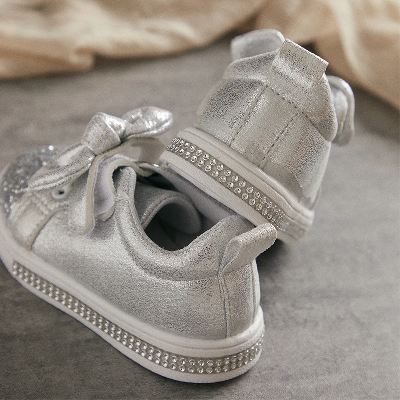 EWODOS Toddler Newborn Infant Baby Girls Sequins Bowknot Shoes Prewalker Shoes Baby Girls Anti-Slip Casual for 0-18 Months