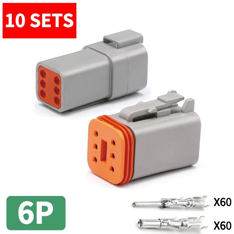 10 Sets Deutsch DT Stecker DT06-2S/DT04-2P 2P 3P 4P 6P 8P 12P Wasserdichte Elektrische Stecker Für auto Motor Mit Pins 22-16AWG – Detail 12