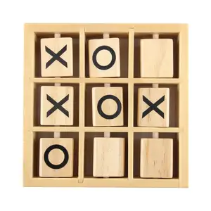 XO OX Board Games Family Game Wooden Tac Toe Board Party Favors Travel Toys Educational Play For Indoor Outdoor Enjoyment Kids