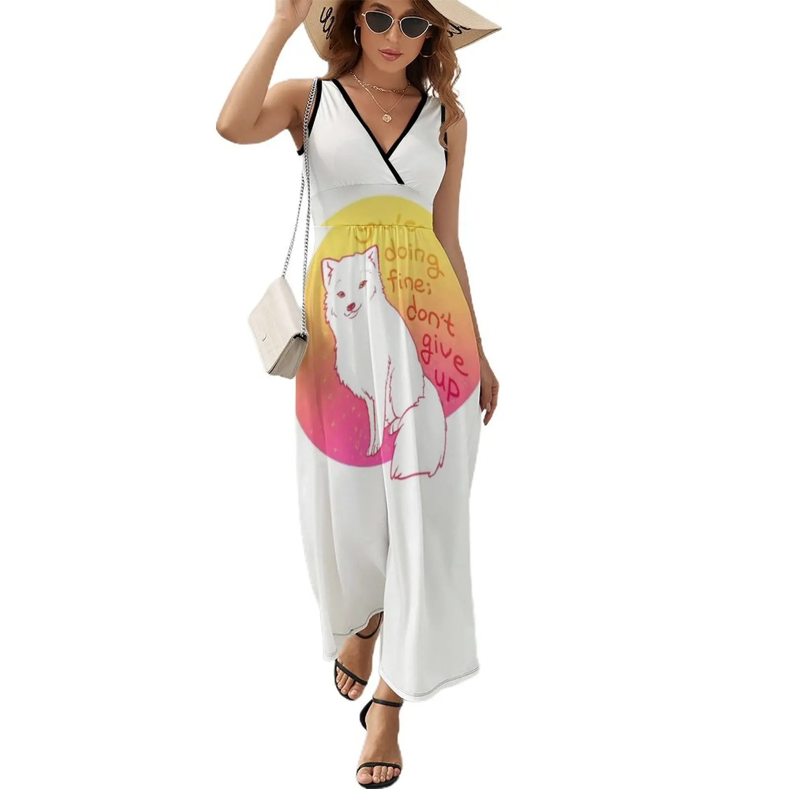 

Don't Give Up Encouraging Arctic Fox Sleeveless Dress Long dress woman ladies dresses for women 2024