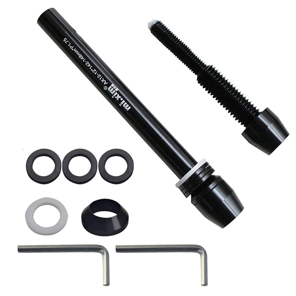 Thru Axle Skewer for Bike Trainer, Indoor Sports, Quick Release, Cubo traseiro dianteiro, Eixo de roda garfo, 12x142mm, 148mm, P1.5, P1.75