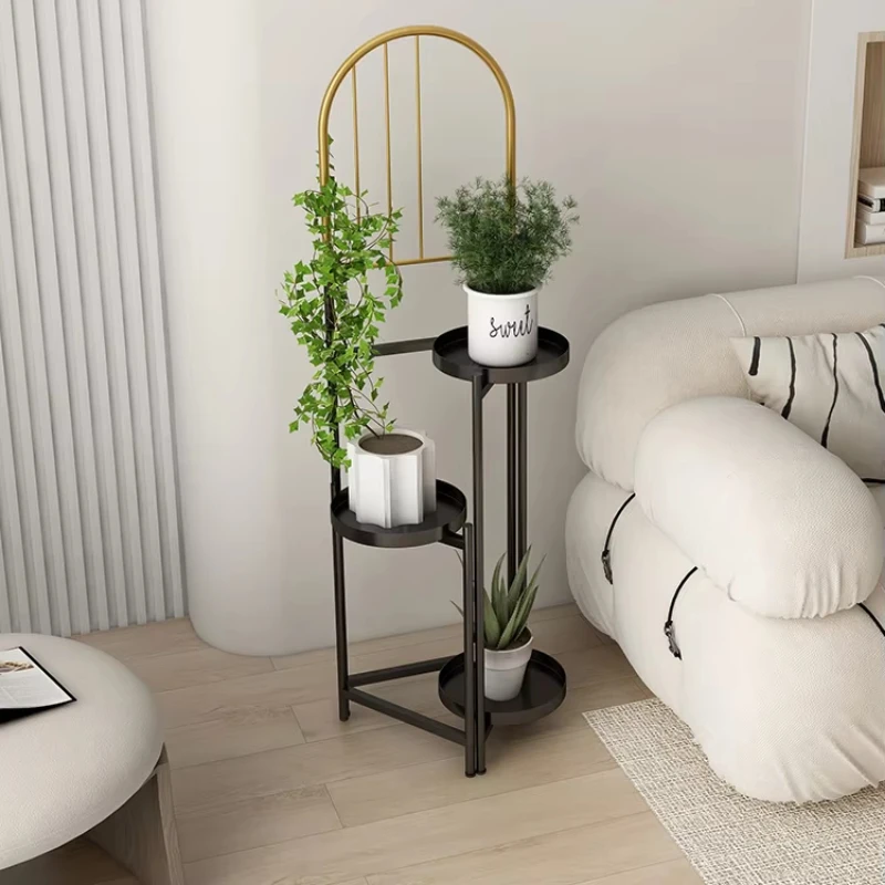 Stylish Multi-Tier Iron Plant Stand for Living Room Balcony Indoor Use Perfect for Green Plants Flower Pots and Home Decor