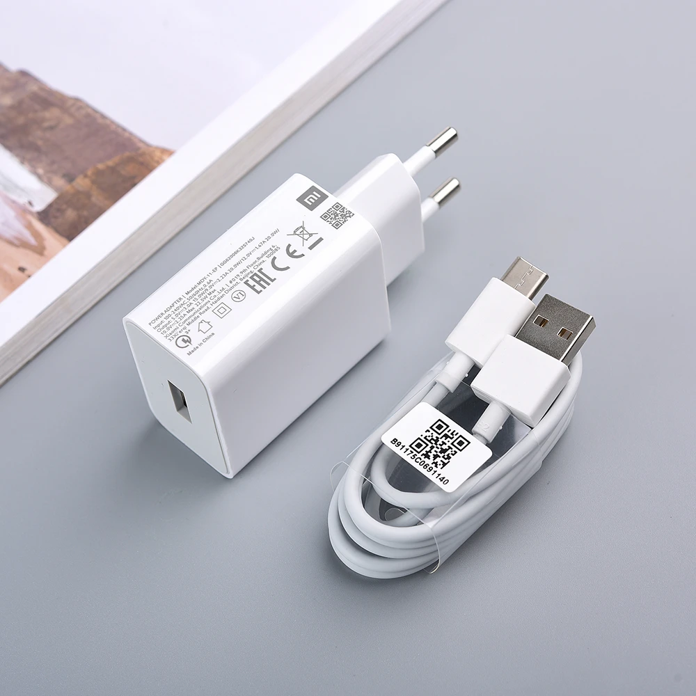 Original For Xiaomi MDY 11 EP EU Fast Charger 22.5W QC 3.0 USB Adapter 1M Type C Fast Charging