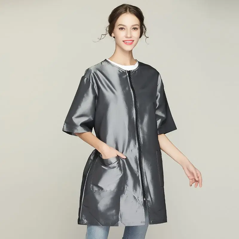 이발사 작업복 누출 방지 물 비 스틱 헤어 작업복 정전기 방지 가운 헤어 살롱 유니폼 애완 동물 미용 작업복 Y0624