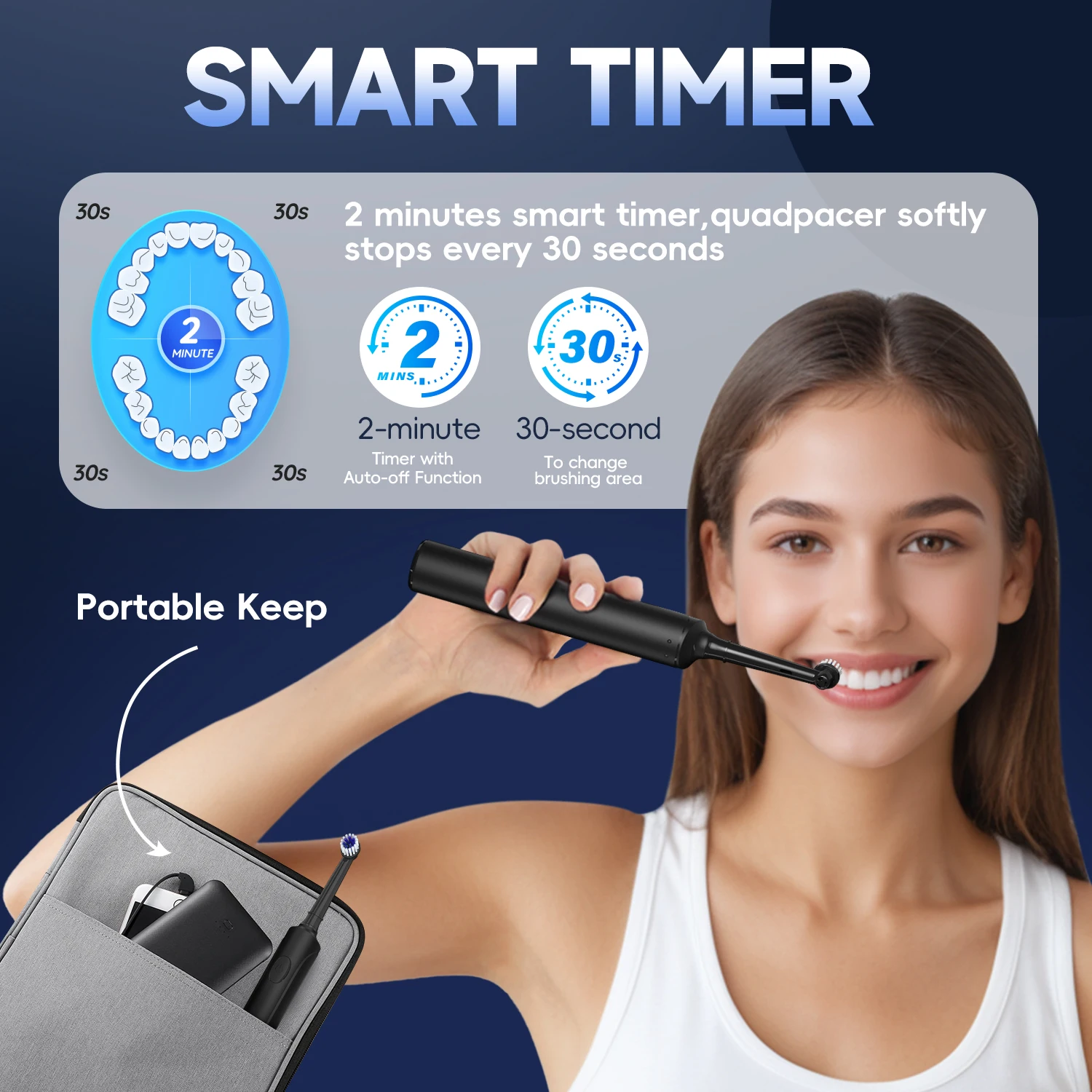 3가지 모드 워터 플로셔 & 8800rpm/분 음파 전동 칫솔 | 향상된 세척 모드와 더 큰 탱크를 갖춘 프리미엄 구강 세정 세트