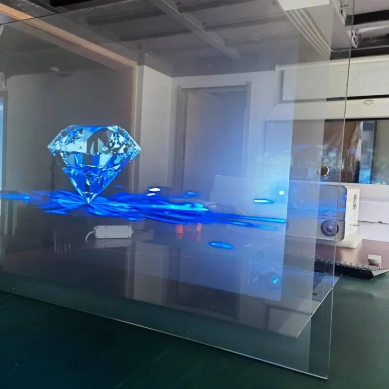 3D Holographic Transparent/grey/black Rear Projection Film for Advertising Glass Window Show Different Size Color is optional