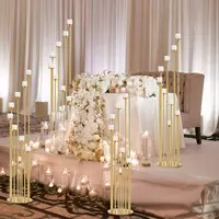 2pcs 9 Arm Candelabra Floor Candle Holders Tall Set for Wedding Gold Candelabras Candle Stand 6