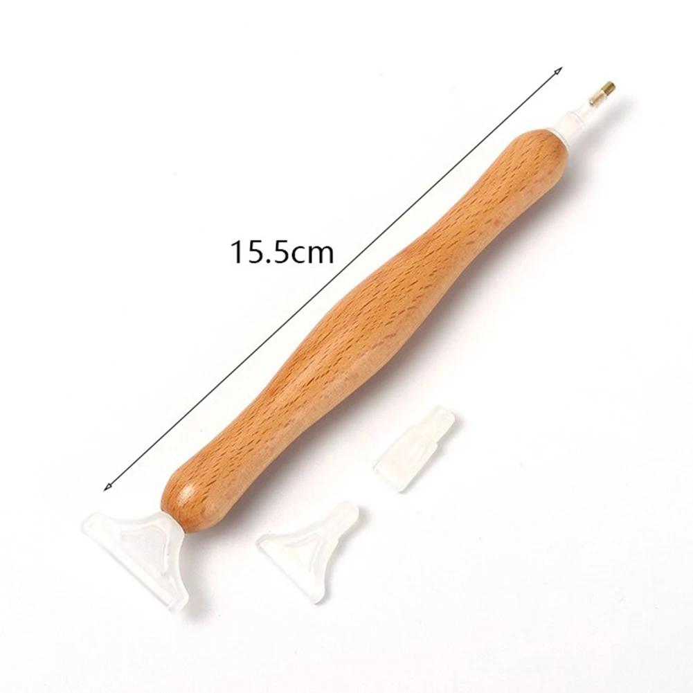 DIY 5D Diamond Stylus Pen Square Round Diamond Painting Tool Handmade Accessories Arts Crafts Wood Handle with Replacement Head