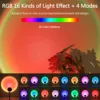 USB Sunset Projection Light, Remote Control 16 Colors, 180 ° Rotation, Suitable for Bedroom Photography Atmosphere Decoration 2
