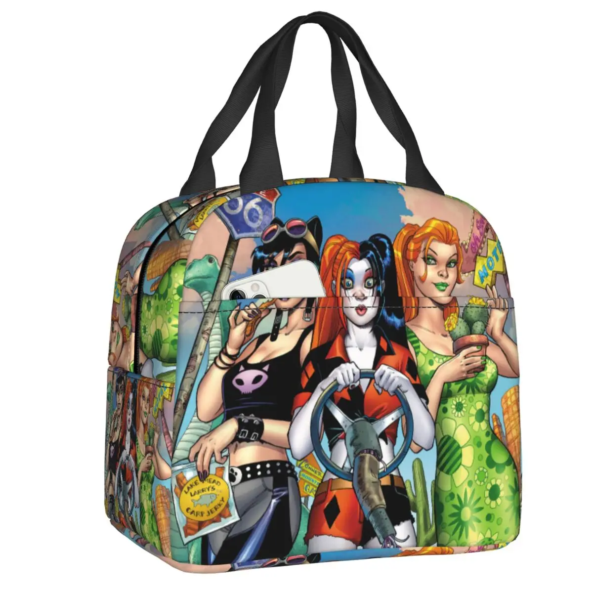 

Аниме пользовательский Ланч-бокс для кемпинга, путешествий, многоразовый охладитель, термическая Изолированная коробка бенто, женская, Детская сумка-тоут для еды