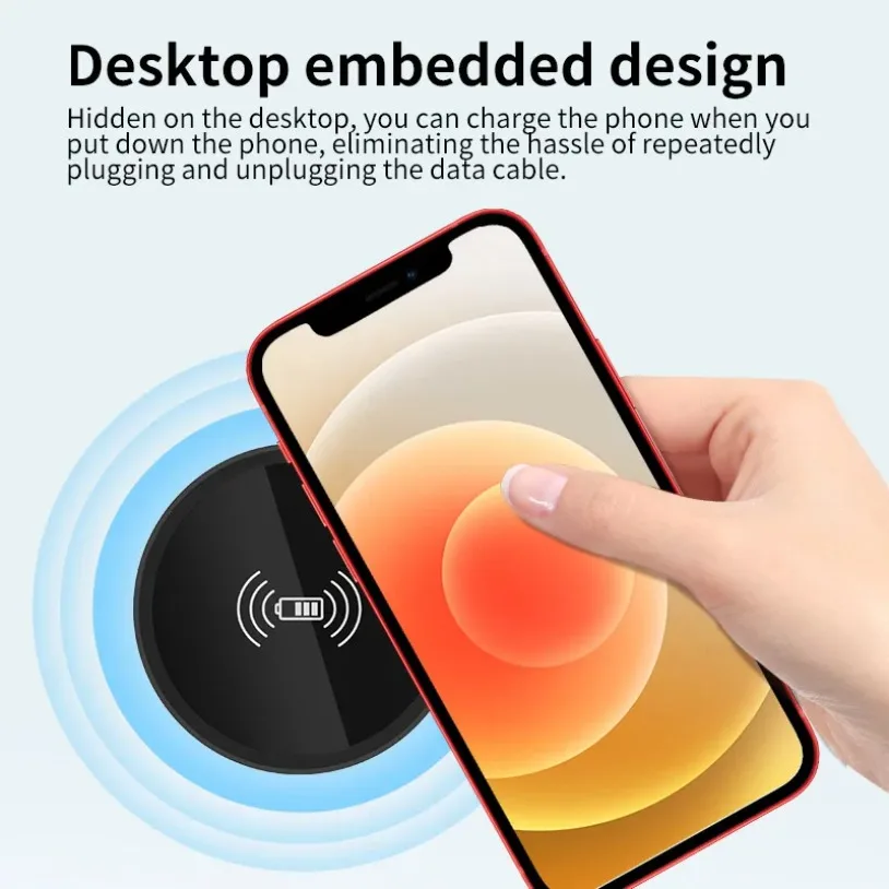 VIKEFON 100W Quick Wireless Desktop Embedded Charger For iPhone 17-12 Samsung Huawei Xiaomi Oppo Phone Fast Inductive Charging